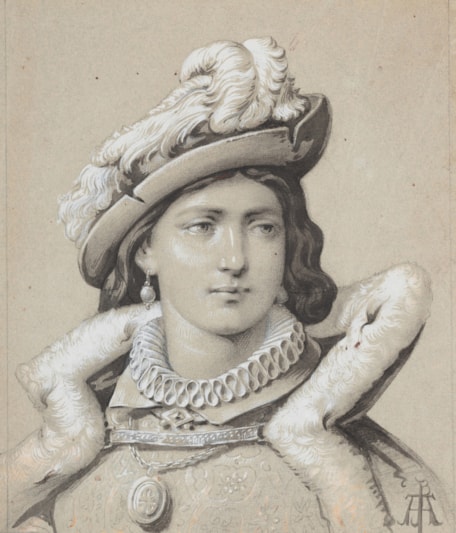 Figure de fantaisie en costume renaissant