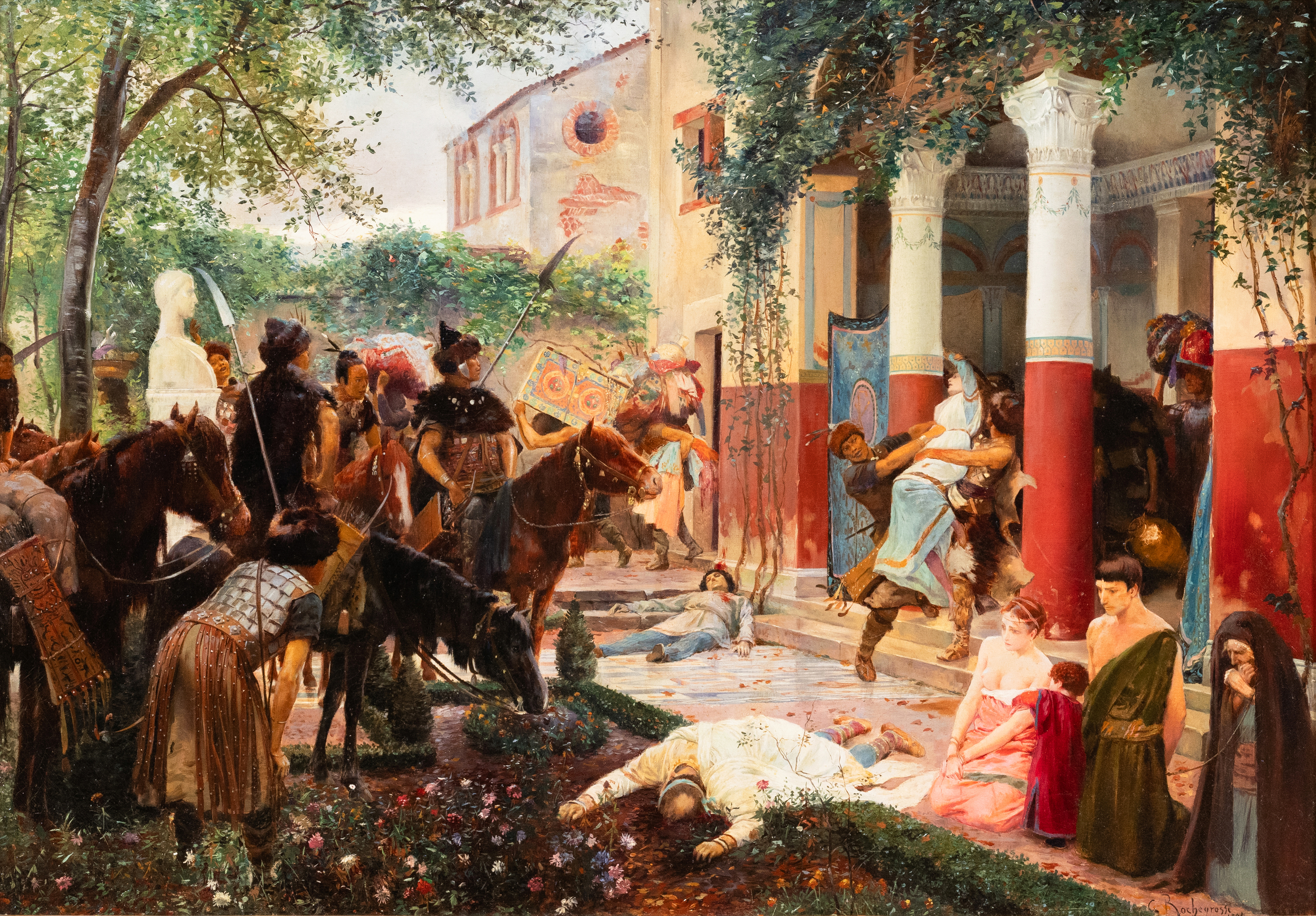 Pillage d’une villa gallo-romaine par les Huns 