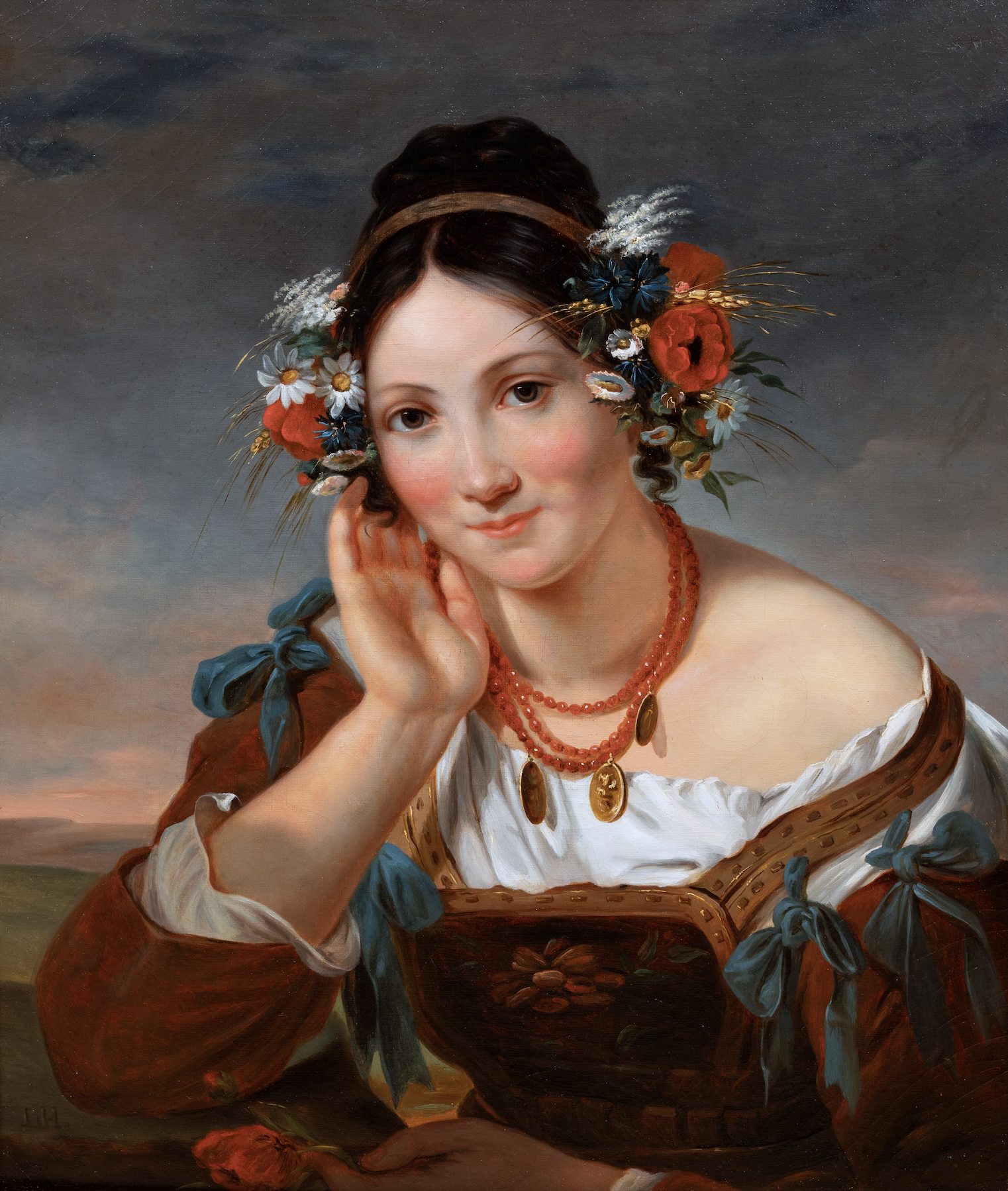 Étude de jeune italienne en costume de Nettuno